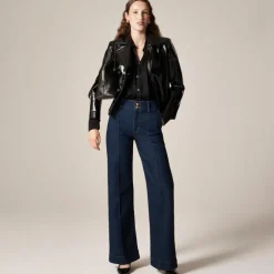 Denim trouser jean with stacked buttons
