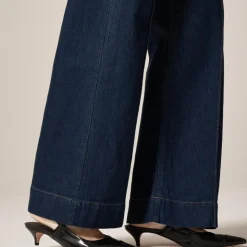 Denim trouser jean with stacked buttons