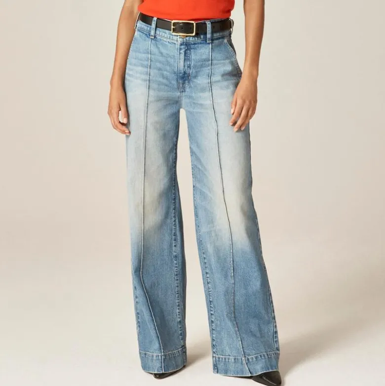 Denim trouser jean with stacked buttons