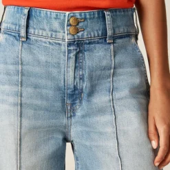 Denim trouser jean with stacked buttons