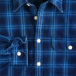 Denim workshirt in plaid
