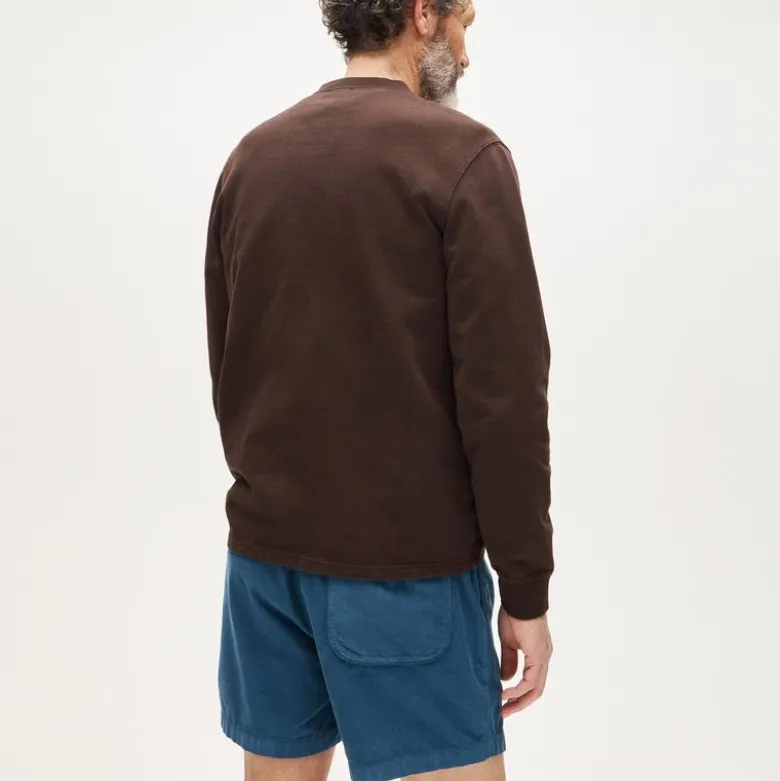 Dense cotton herringbone henley
