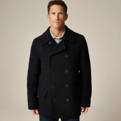Dock peacoat in wool blend with PrimaLoft®