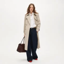 Dolman-sleeve button down shirt in cotton poplin