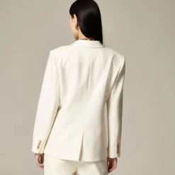 Double-breasted blazer in Italian stretch merino wool blend