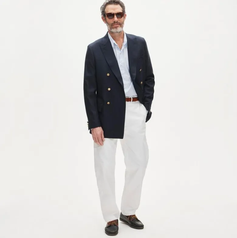 Double-breasted blazer in English wool