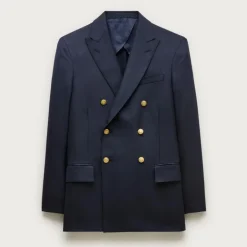 Double-breasted blazer in English wool