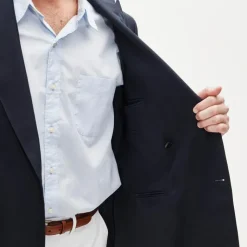 Double-breasted blazer in English wool