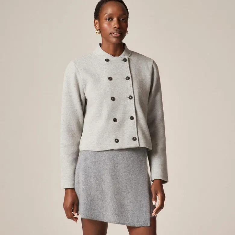 Double-breasted jacket in knit wool blend
