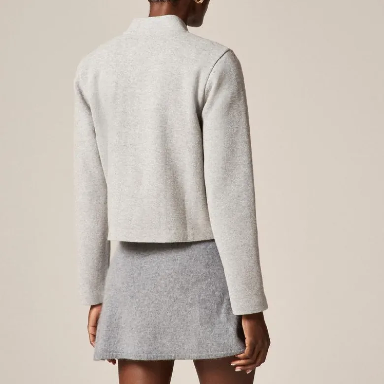 Double-breasted jacket in knit wool blend