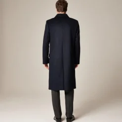 Double-breasted topcoat in English merino wool