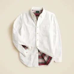Double-faced brushed cotton oxford overshirt