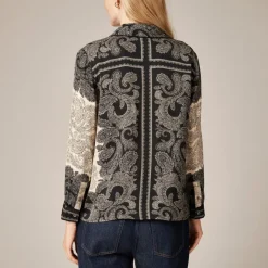 Drapey camp-collar shirt in paisley scarf print