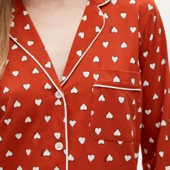Dreamy cotton-blend pajama pant set in heart print