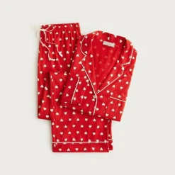Dreamy cotton-blend pajama pant set in heart print