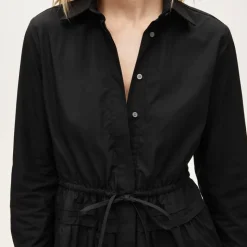 Elena mini shirt-dress in cotton poplin