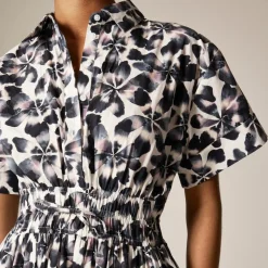 Elena mini shirt-dress in floral-print cotton poplin