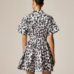 Elena mini shirt-dress in floral-print cotton poplin