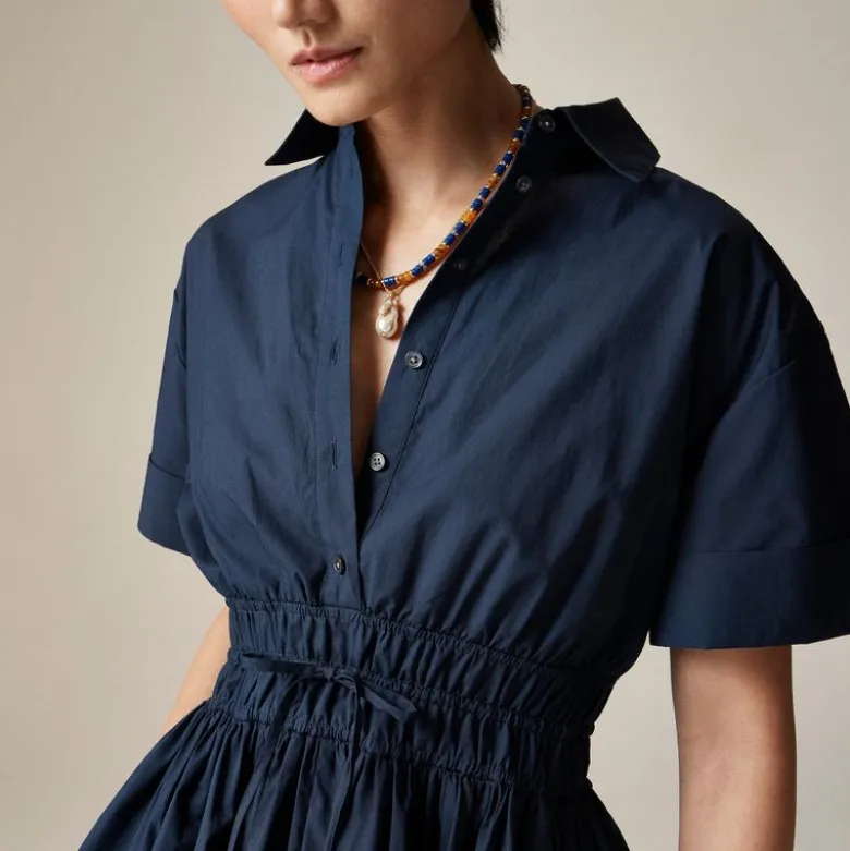 Elena mini shirt-dress in cotton poplin