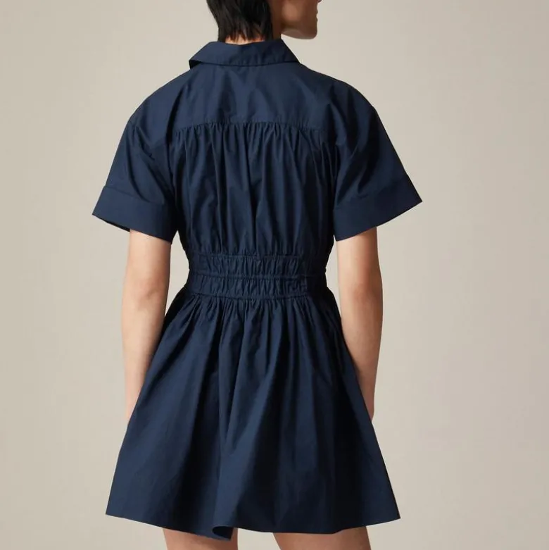 Elena mini shirt-dress in cotton poplin