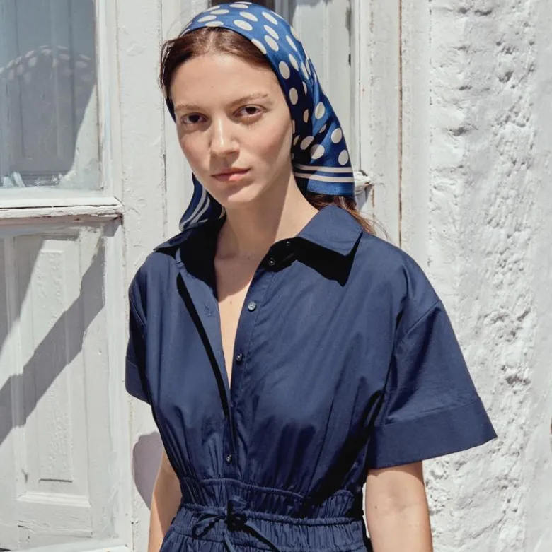 Elena mini shirt-dress in cotton poplin