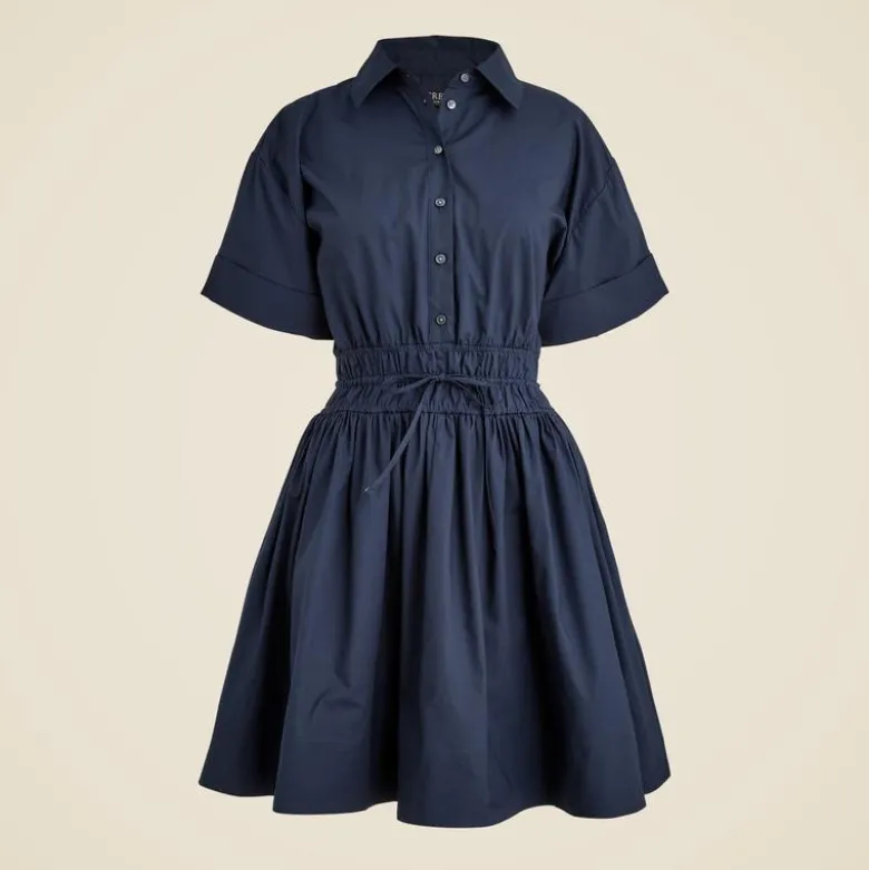 Elena mini shirt-dress in cotton poplin