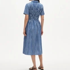 Elsie shirt-dress in striped cotton poplin