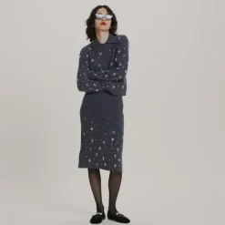 Embellished sweater-polo in wool blend