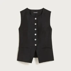 Essential cutaway vest top in textured satin