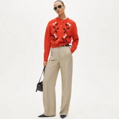 Essential wide-leg pant in luster canvas