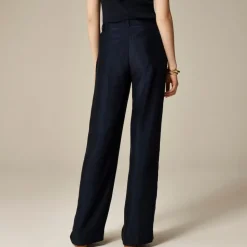 Essential wide-leg pant in textured satin