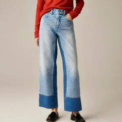 Everyday wide-leg ankle jean with washblocking