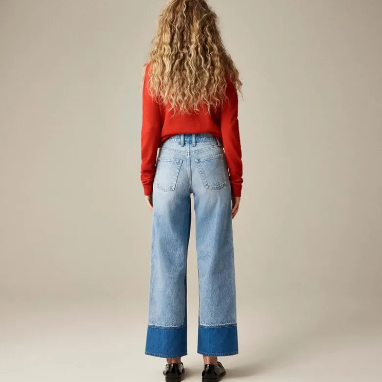 Everyday wide-leg ankle jean with washblocking