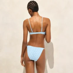 Eyelet balconette underwire bikini top