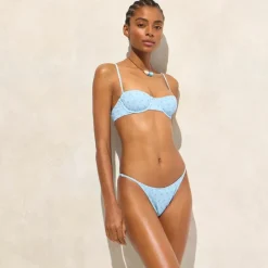 Eyelet '90s no-tie string bikini bottom
