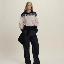 Fair Isle crewneck sweater in vintage wool