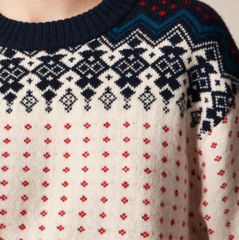 Fair Isle crewneck sweater in vintage wool