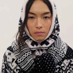 Fair Isle snowflake mockneck sweater in vintage wool