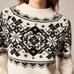 Fair Isle snowflake mockneck sweater in vintage wool