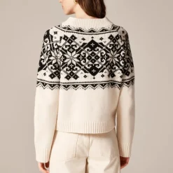 Fair Isle snowflake mockneck sweater in vintage wool