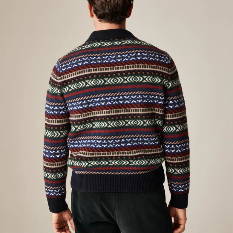 Fair Isle sweater-polo in wool