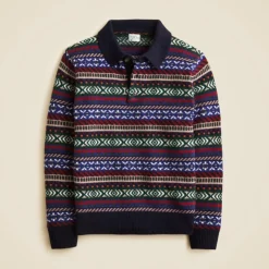 Fair Isle sweater-polo in wool