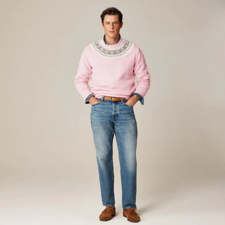 Fair Isle–yoked sweater in wool