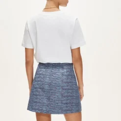 Fairfax button-front mini skirt in tweed