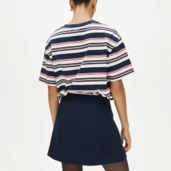 Fairfax mini button-front skirt in four-season stretch
