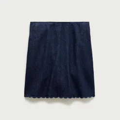 Fairfax scalloped mini skirt in denim