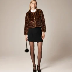 Faux-fur lady jacket in leopard print