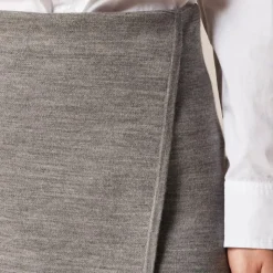 Faux-wrap mini skirt in merino wool blend