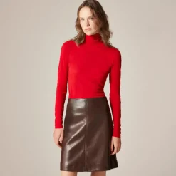 Feather jersey turtleneck