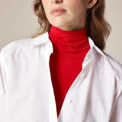 Feather jersey turtleneck